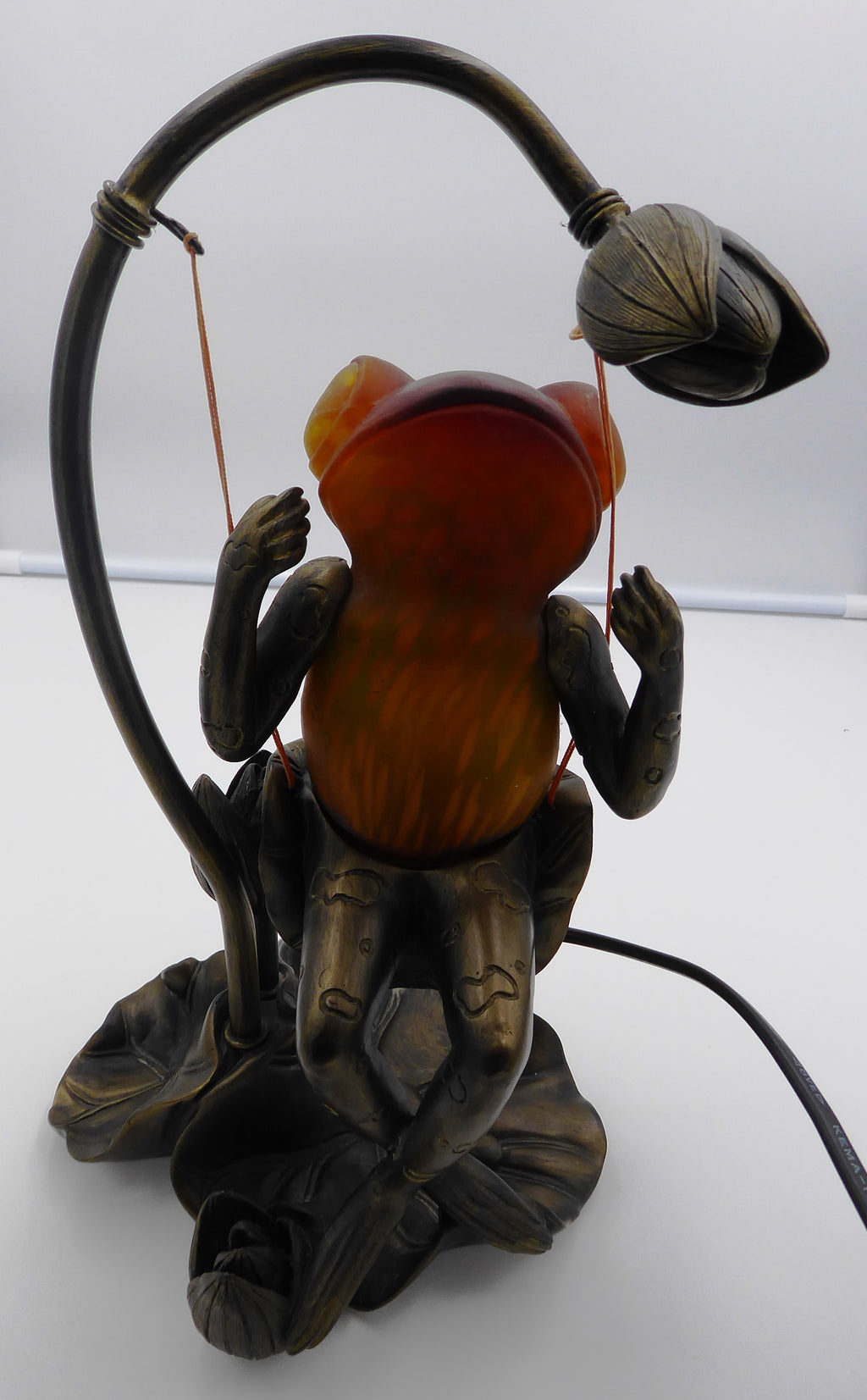 Superbe lampe grenouille pâte de verre