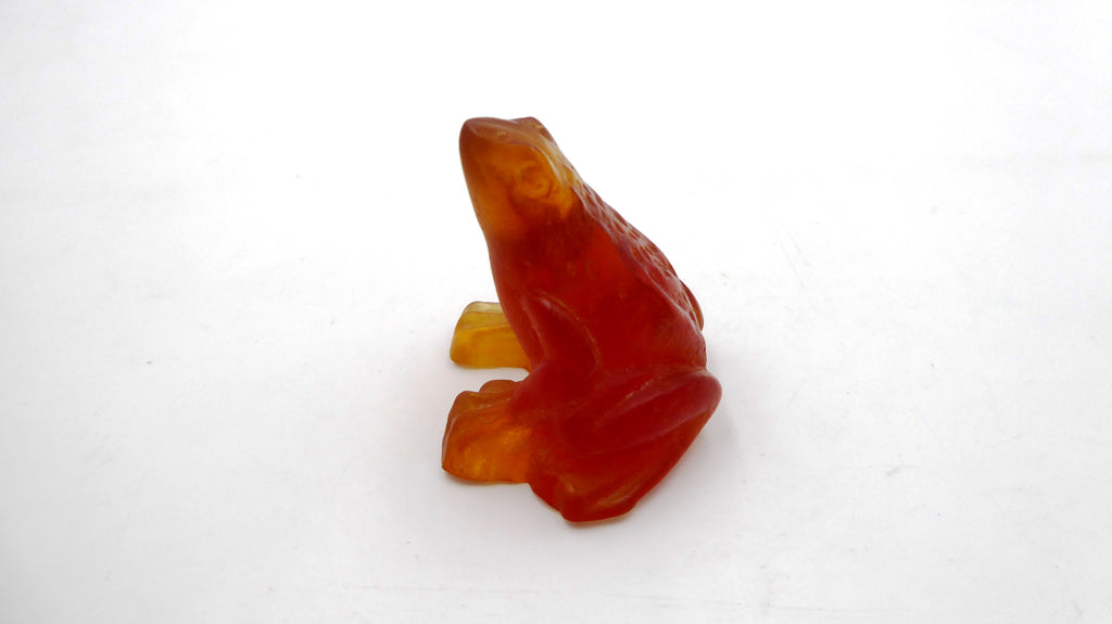 Petite grenouille DAUM orange signée