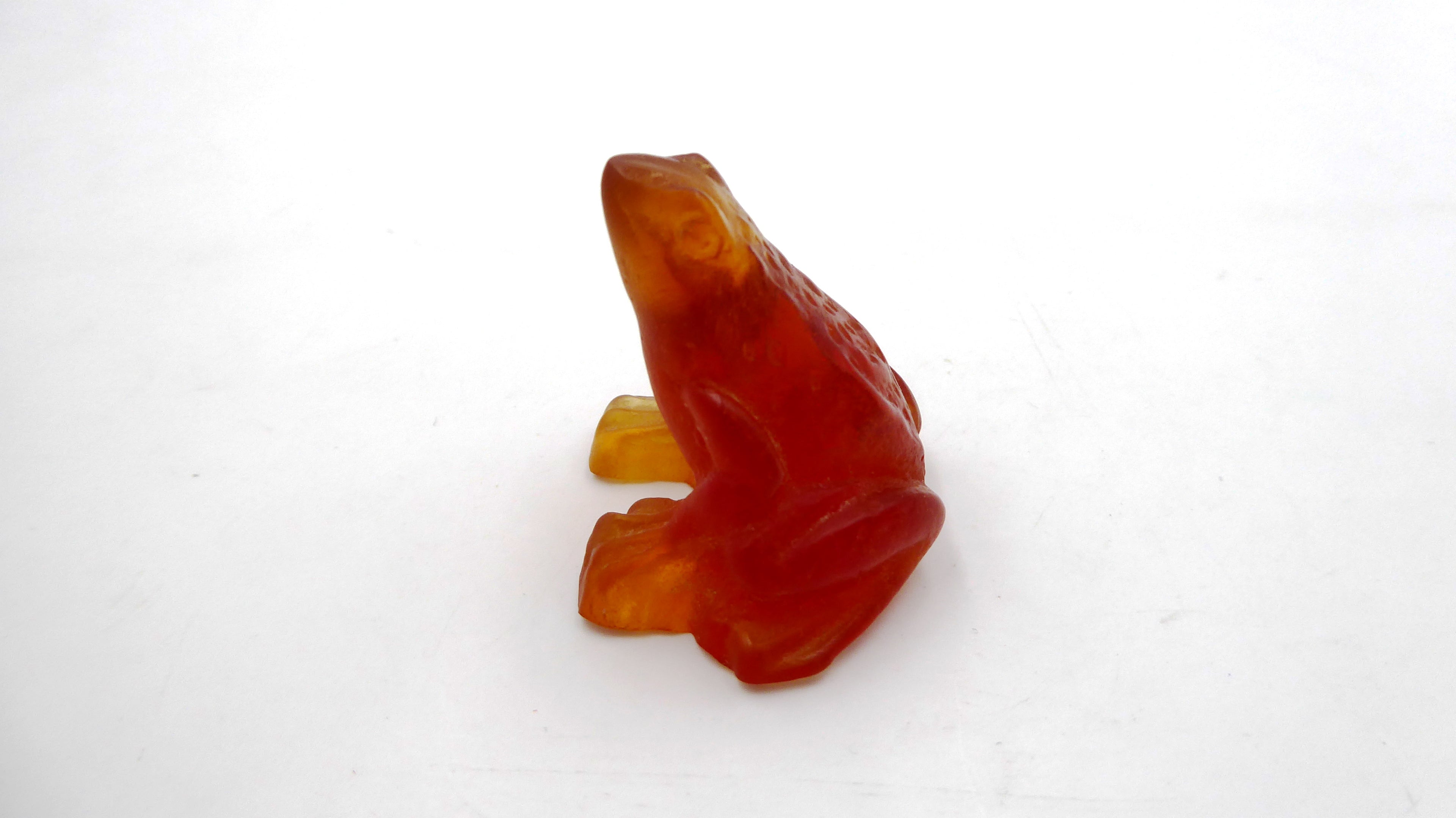 Petite grenouille DAUM orange signée