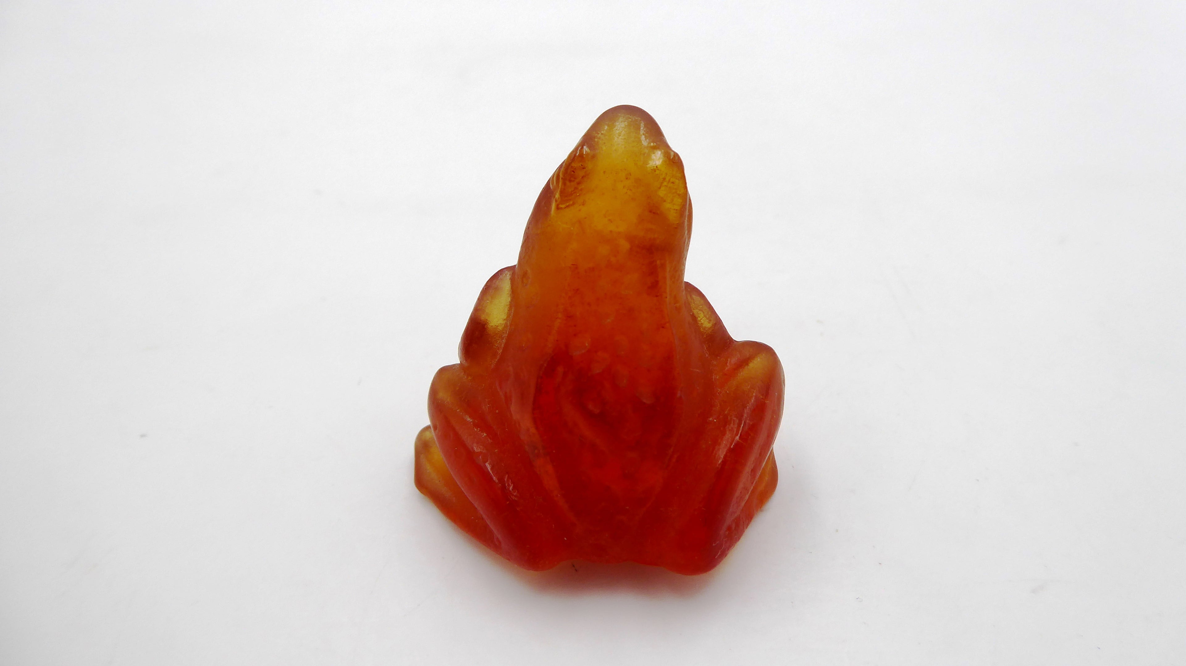 Petite grenouille DAUM orange signée