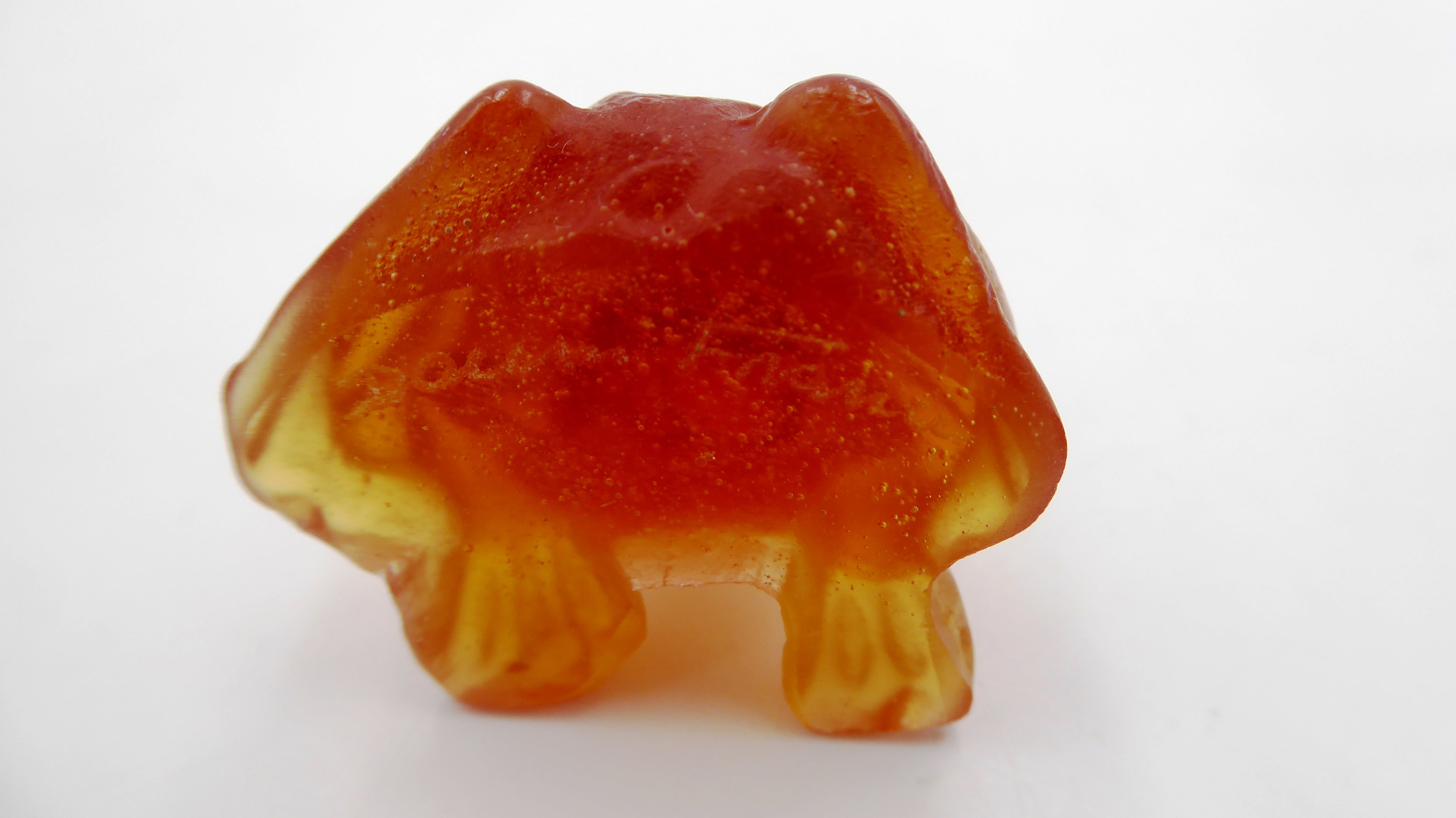 Petite grenouille DAUM orange signée