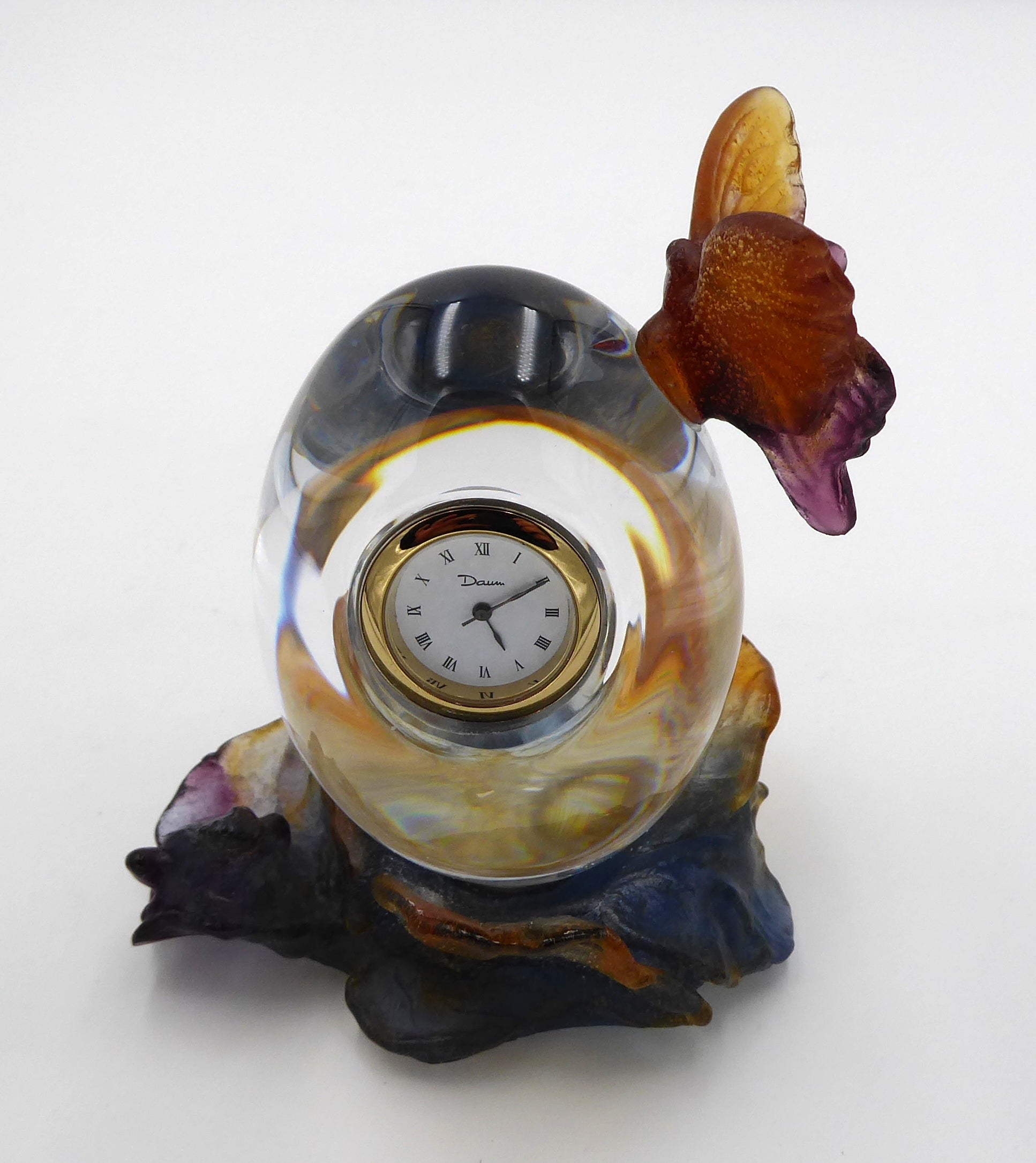 Horloge de table DAUM au papillon