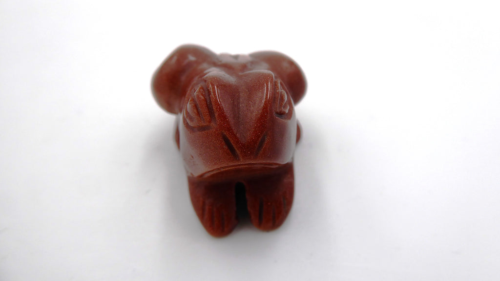 Petite grenouille marron pailleté façon or