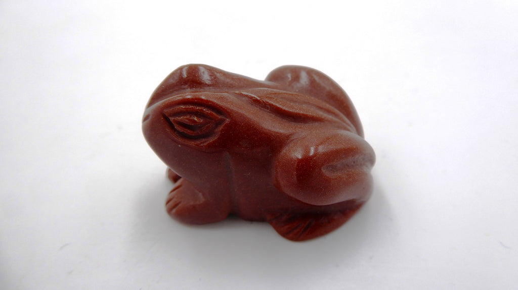 Petite grenouille marron pailleté façon or