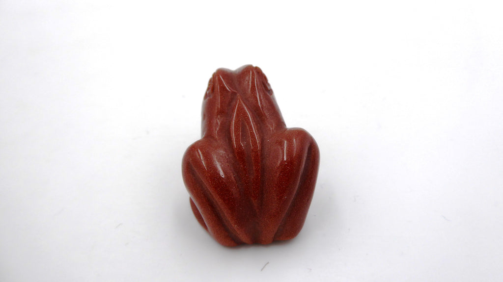 Petite grenouille marron pailleté façon or