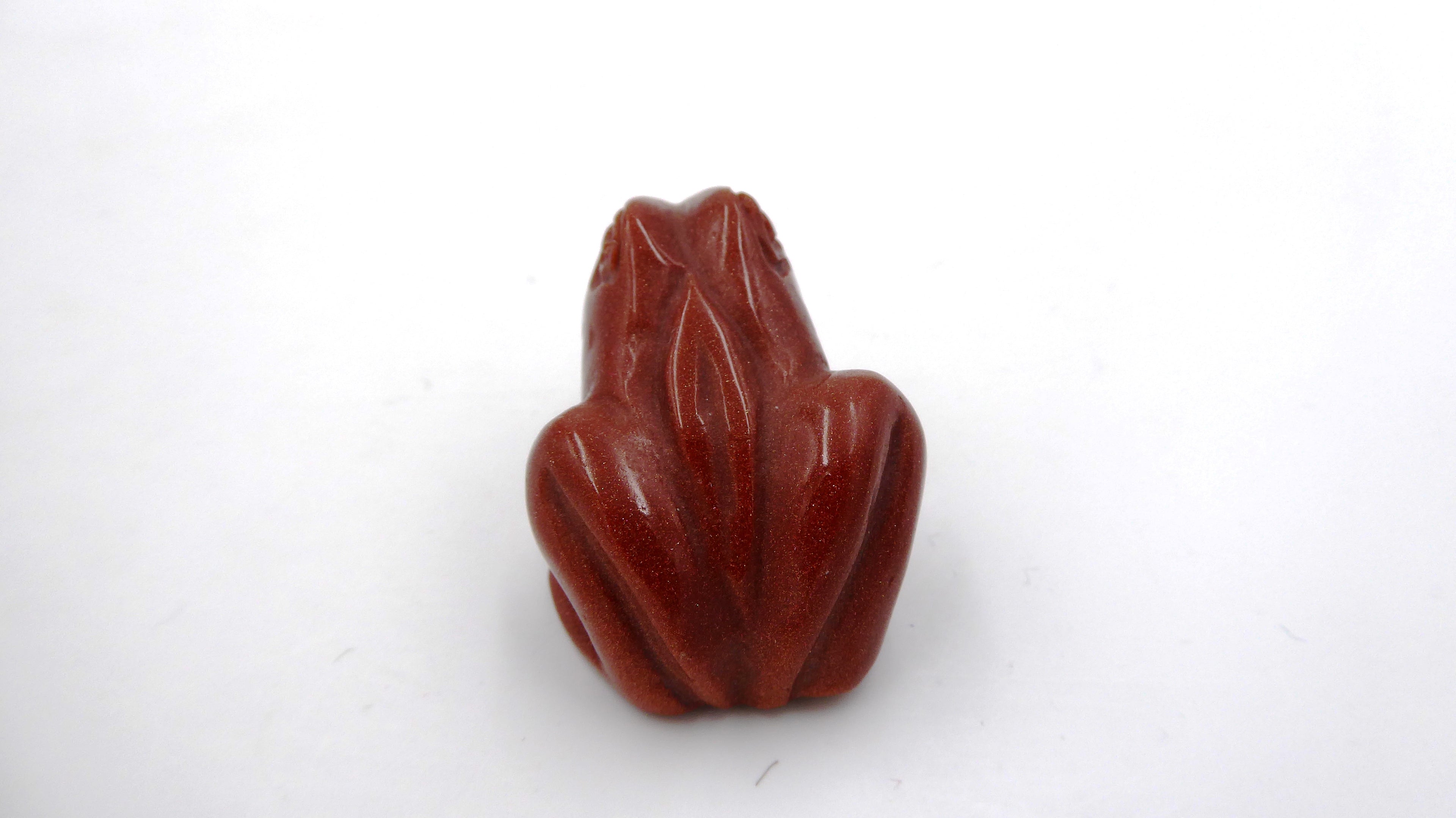 Petite grenouille marron pailleté façon or