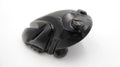 Moyenne grenouille en pierre brillante noire effet ébène reflets dorés (Modèle no 1)