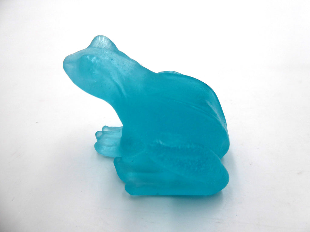 Petite grenouille DAUM bleu turquoise