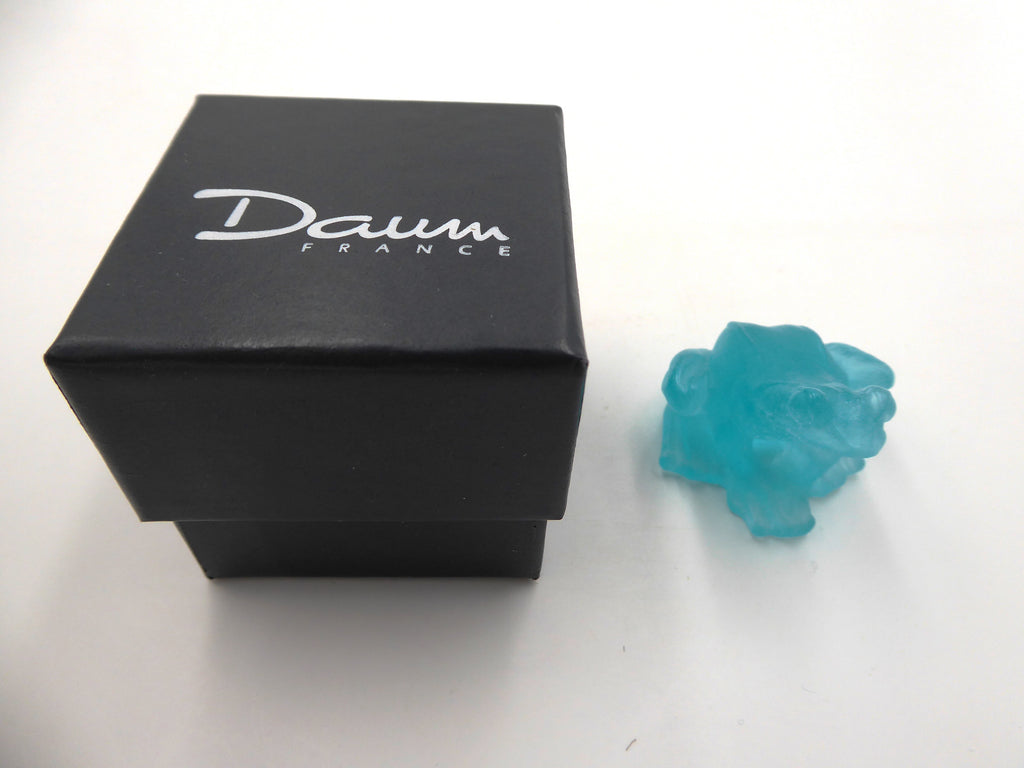 Petite grenouille DAUM bleu turquoise