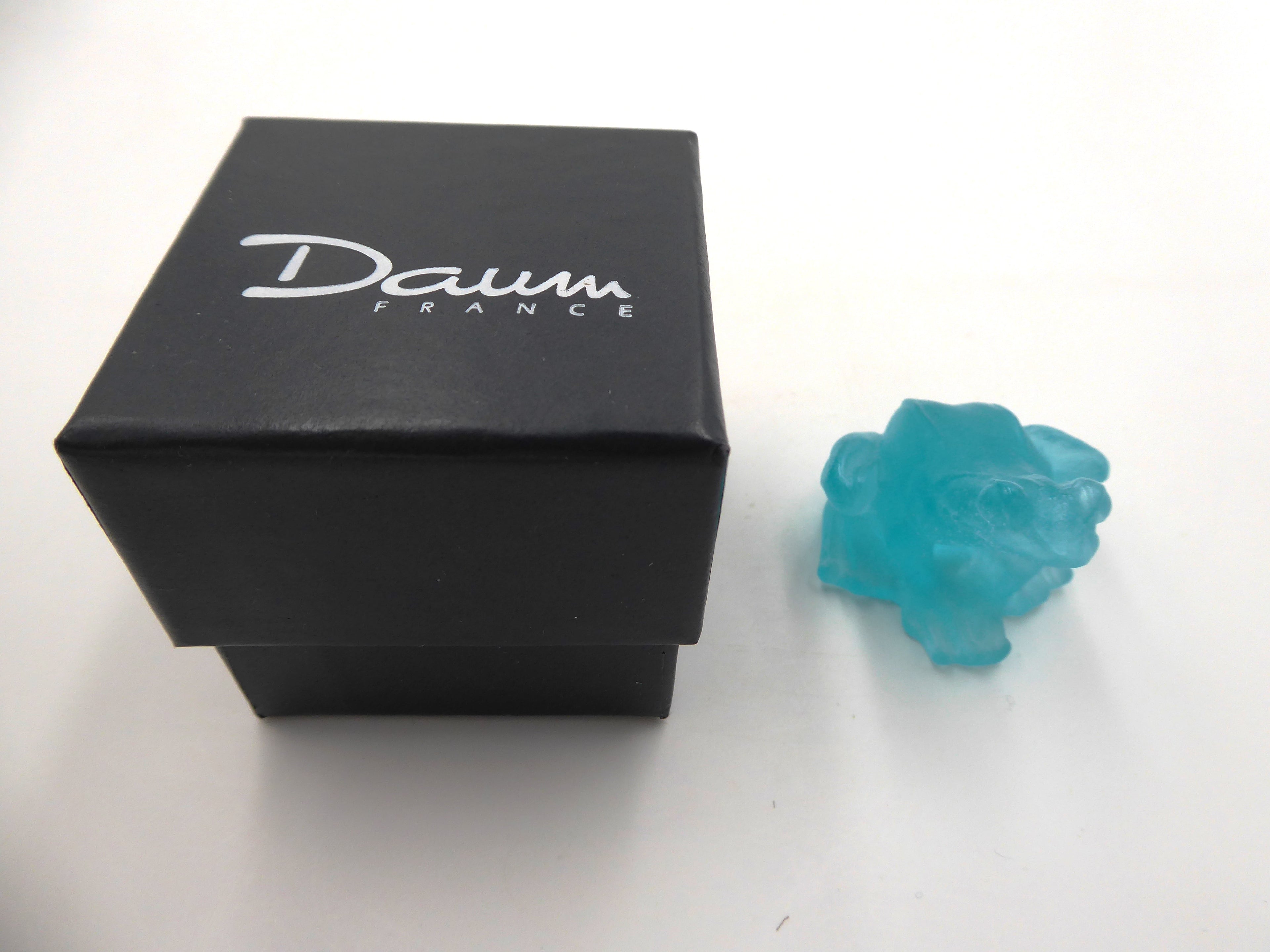 Petite grenouille DAUM bleu turquoise