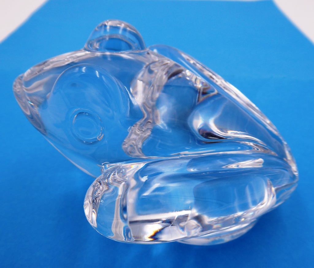 Grosse grenouille DAUM en cristal clair (Modèle assez rare dans cette teinte)