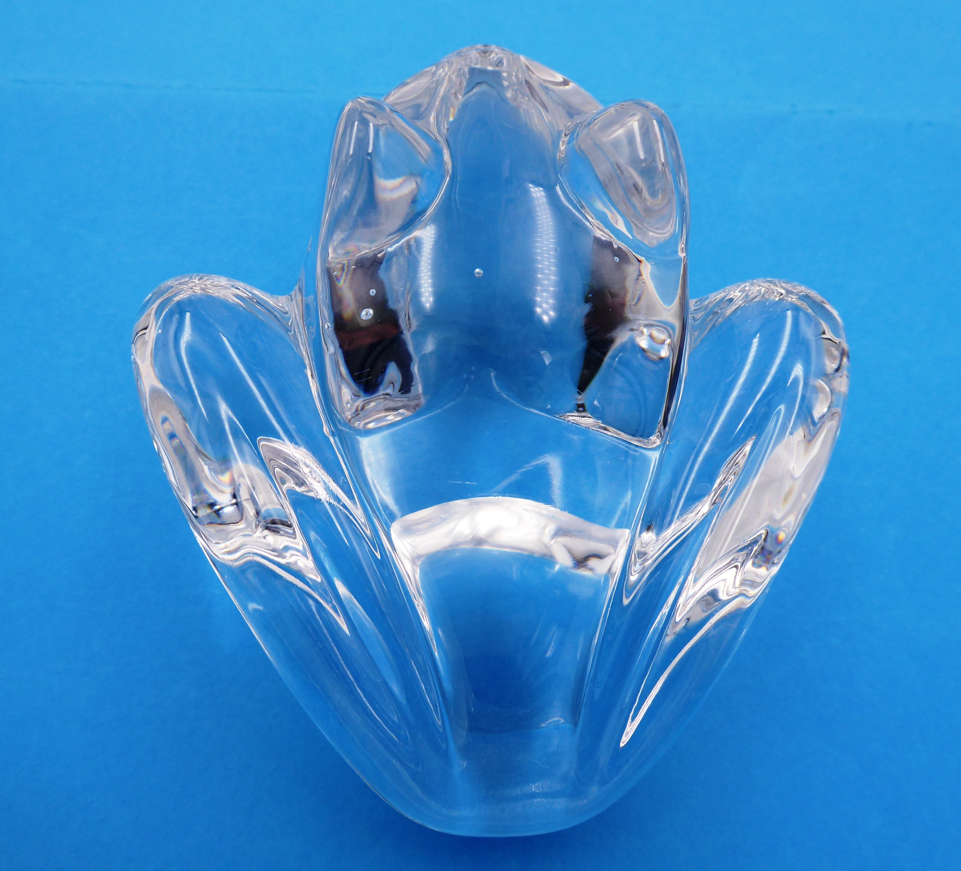 Grosse grenouille DAUM en cristal clair (Modèle assez rare dans cette teinte)
