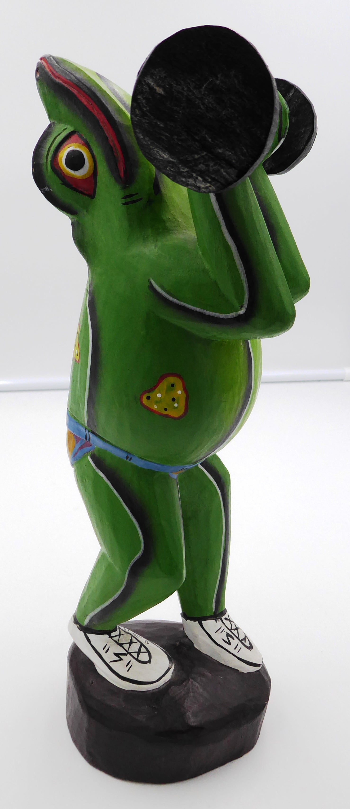 Belle sculpture bois peinte l’halthérophile