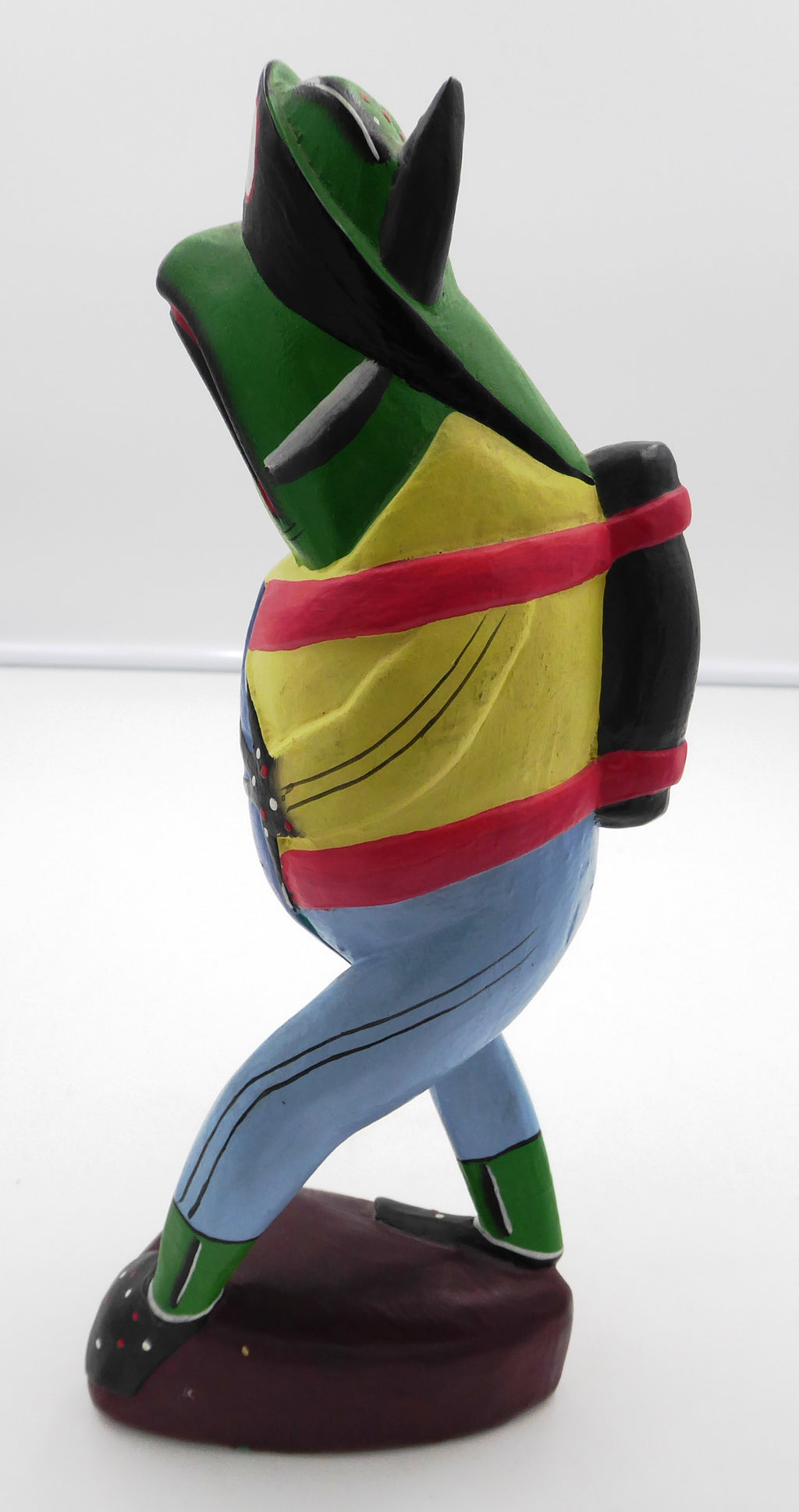 Belle sculpture bois peinte le plongeur
