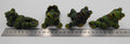 Lot de quatre grenouilles en composite verte