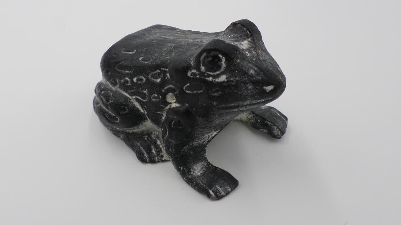 Statue Sculpture Grenouille Crapaud en Fonte de Jardin 12 cm