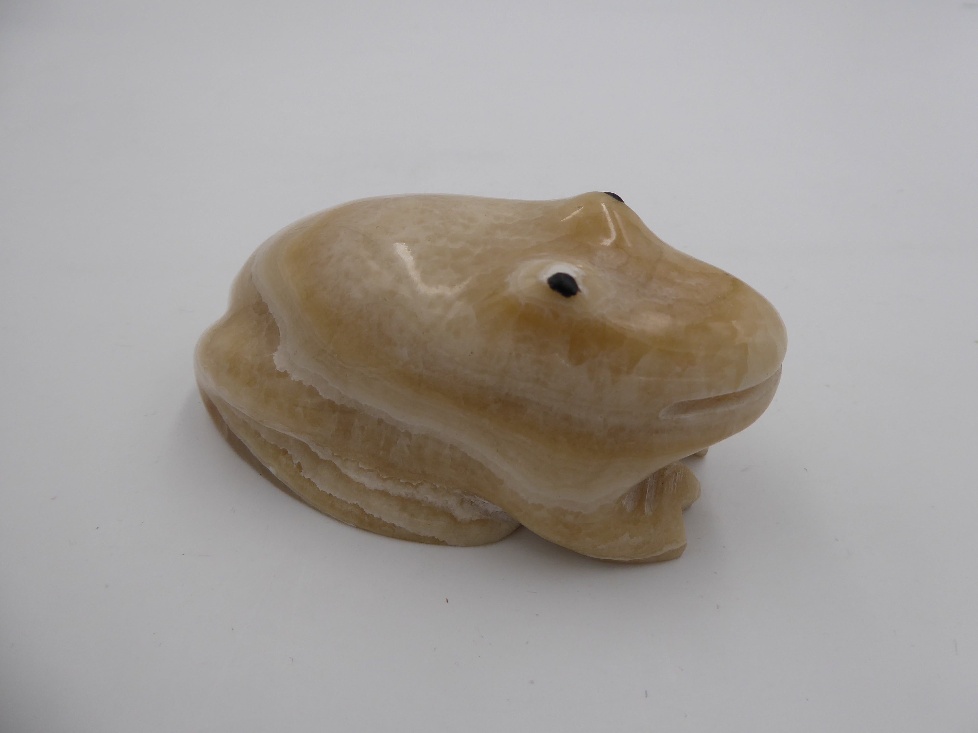 Grosse grenouille en onyx clair
