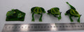 Groupe de quatre grenouilles en verre soufflé
