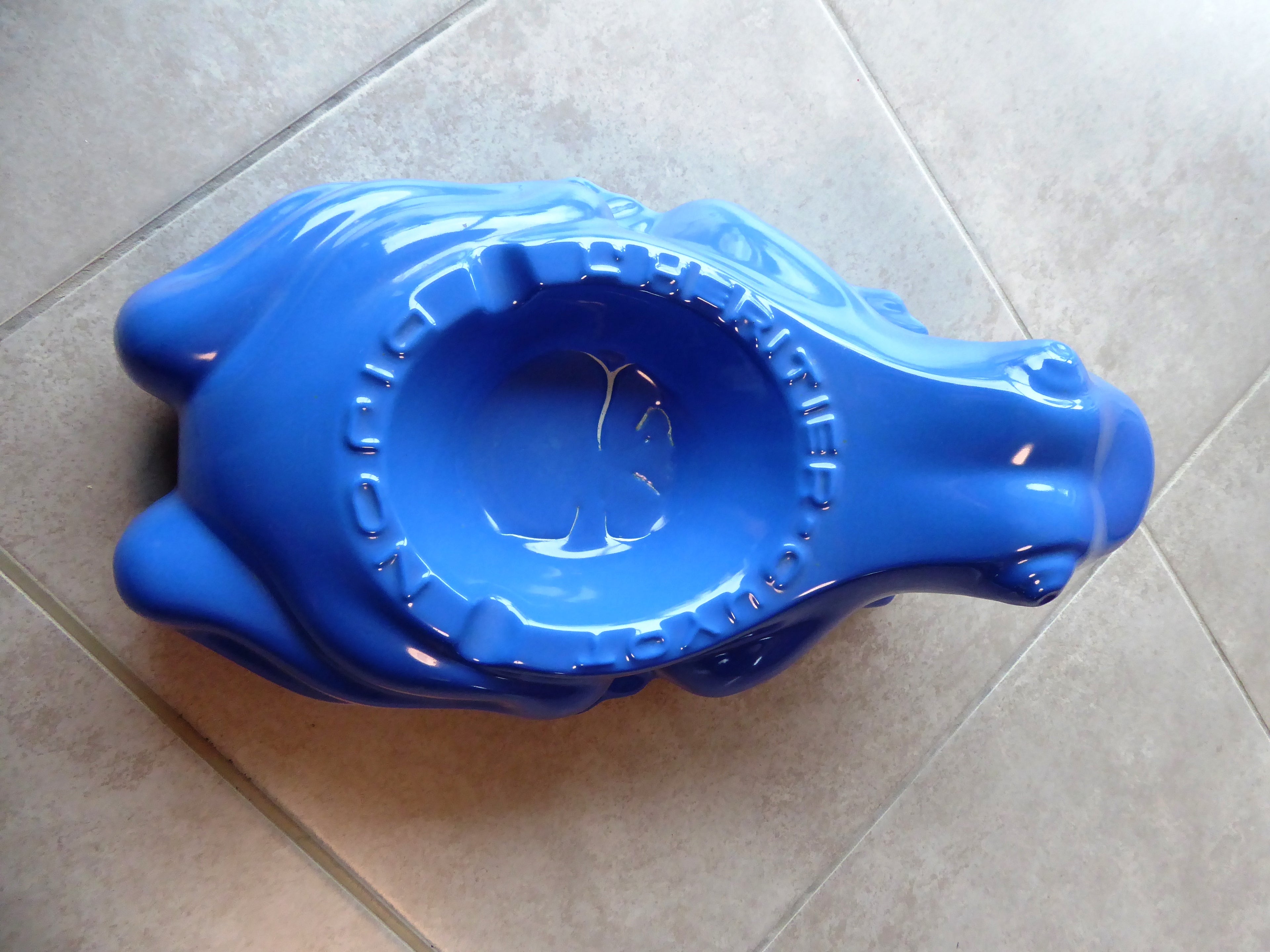 Pièce unique grand cendrier L'HÉRITIER-GUYOT BLEU