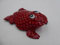 Moyenne grenouille en bois peinte en rouge