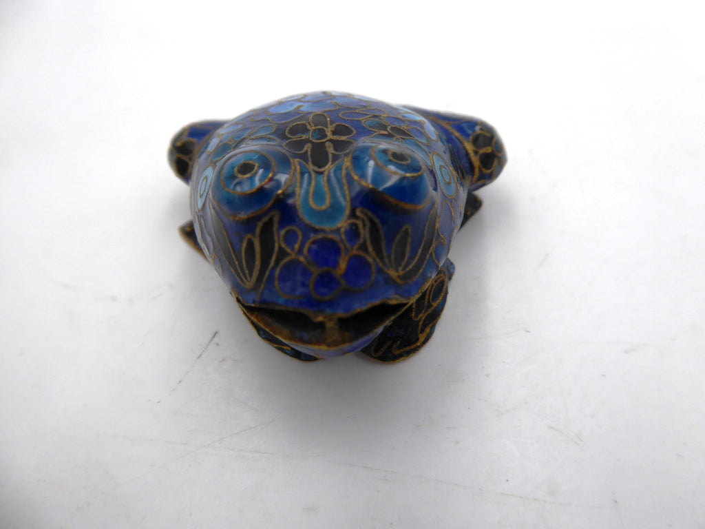Petite grenouille laiton en émail cloisonné