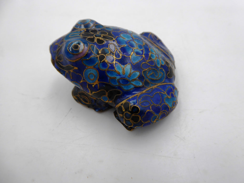 Petite grenouille laiton en émail cloisonné
