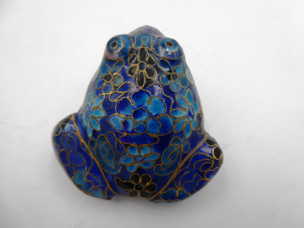 Petite grenouille laiton en émail cloisonné