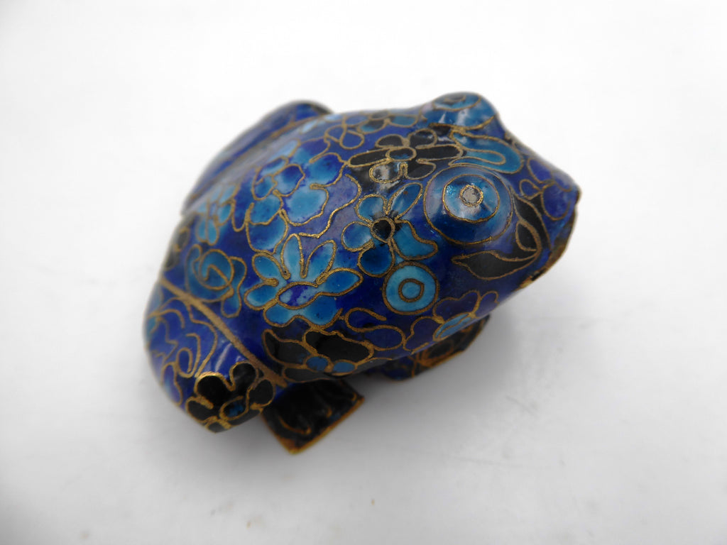 Petite grenouille laiton en émail cloisonné