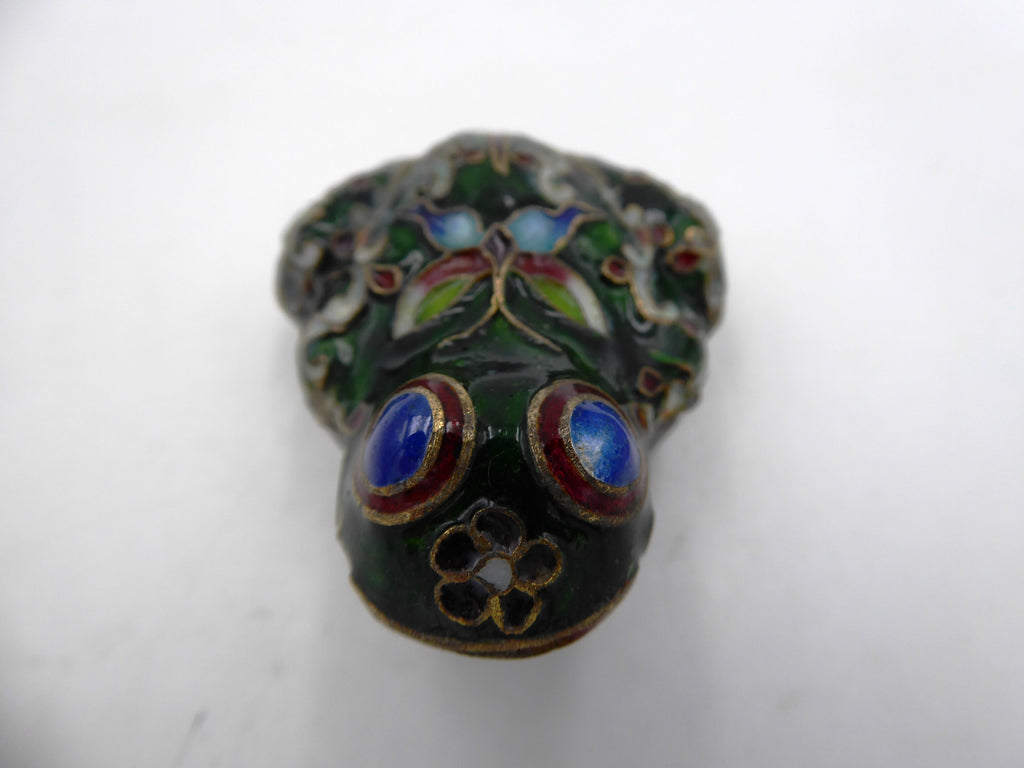 Petite grenouille laiton en émail cloisonné