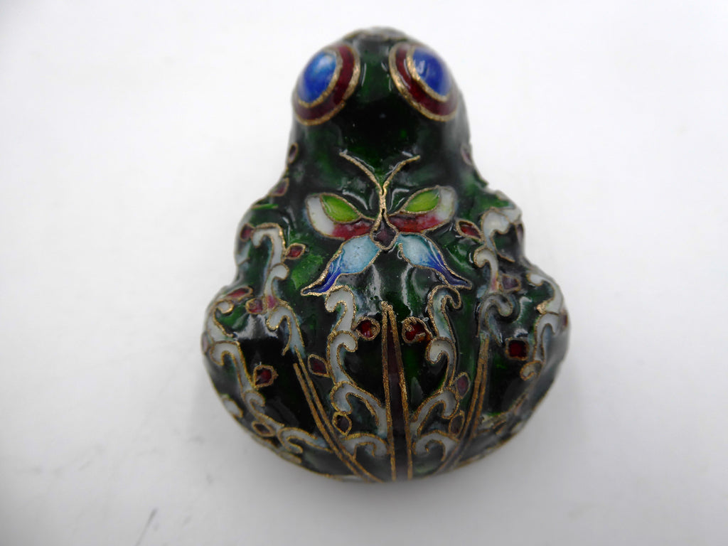 Petite grenouille laiton en émail cloisonné