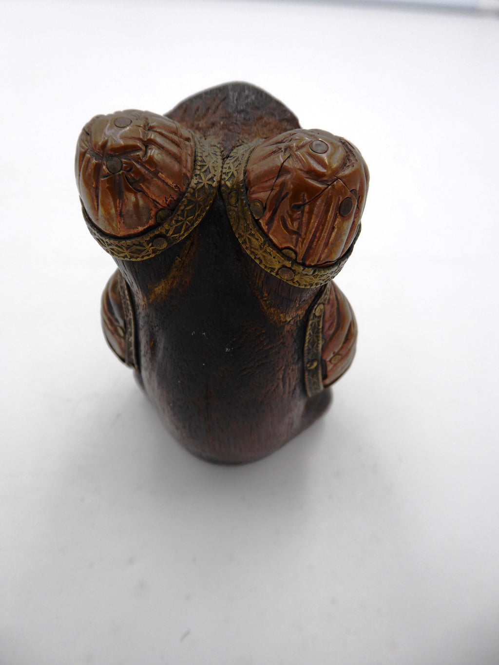 Rare grenouille bois et laiton zen (Ile de la Réunion)