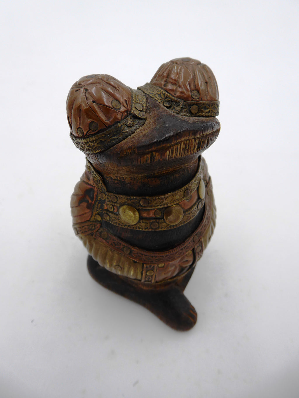 Rare grenouille bois et laiton zen (Ile de la Réunion)