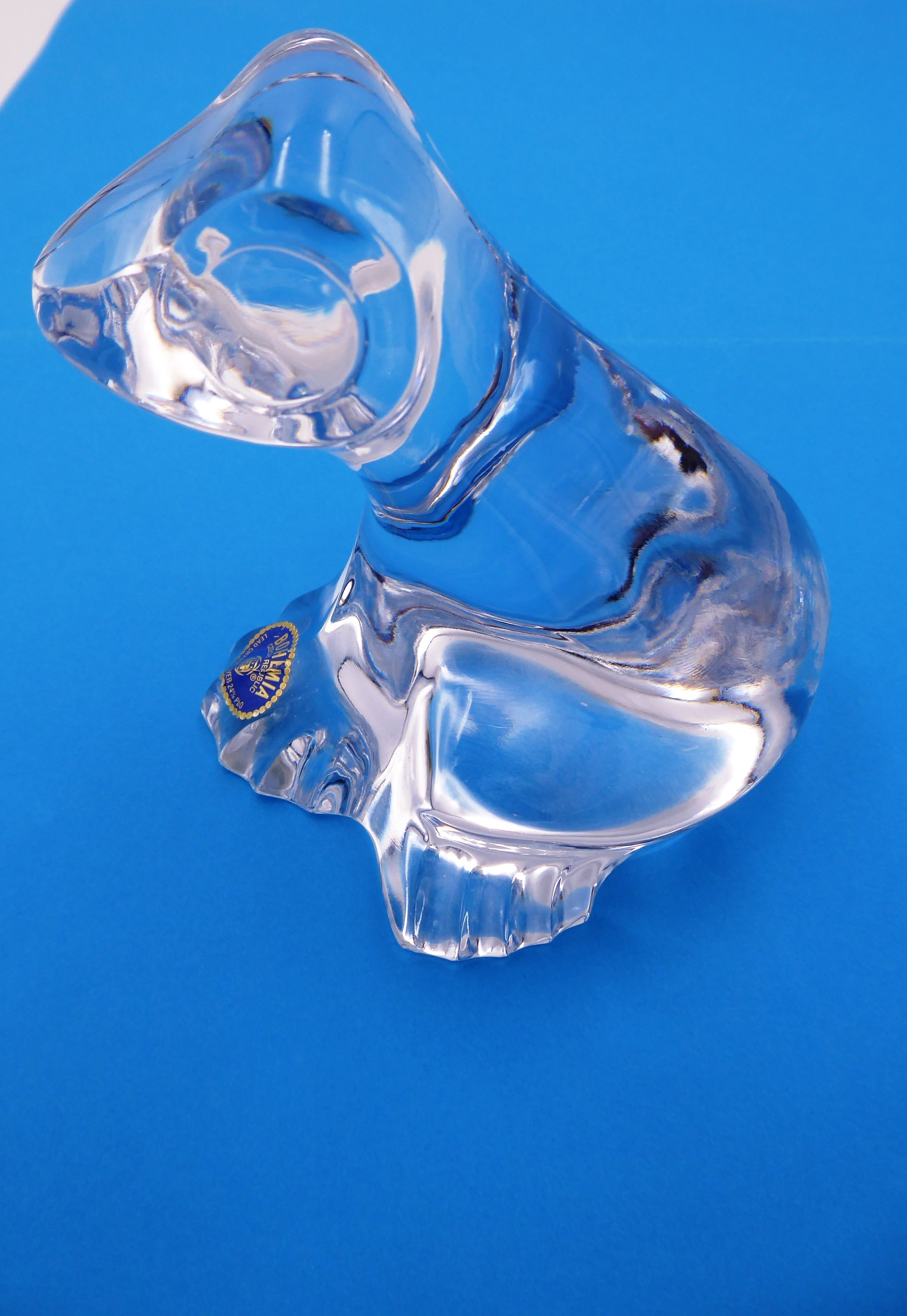 Presse papier grenouille en cristal de BOHEME (Czech Républic)