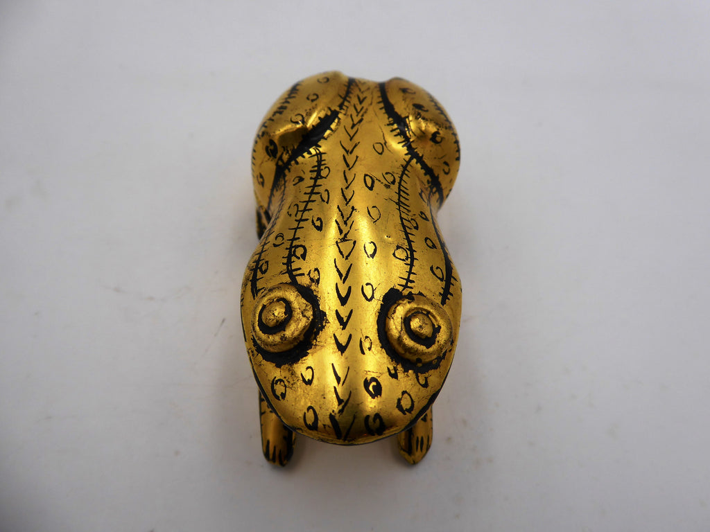 Petite boite à bijoux dorée motifs noirs