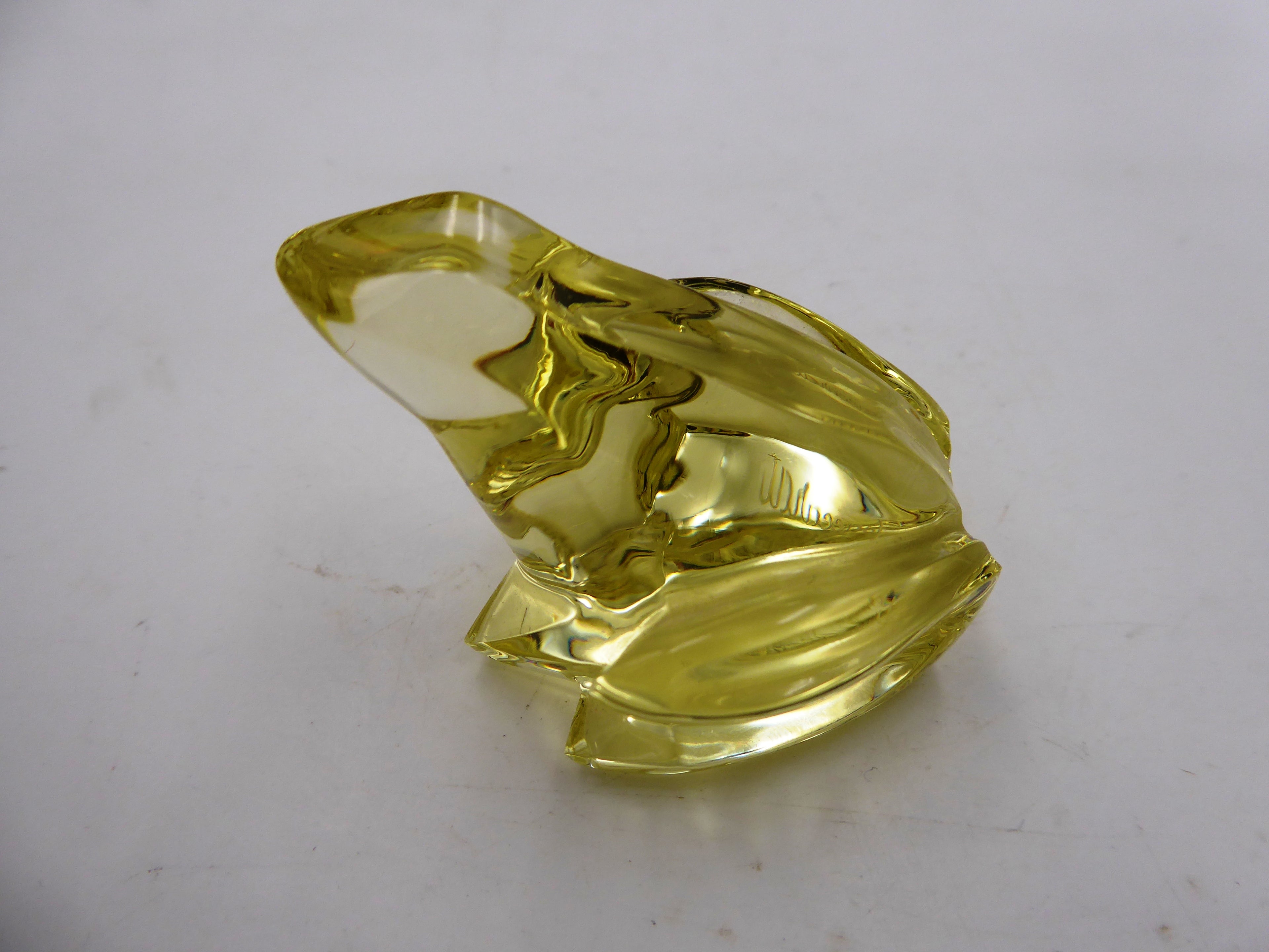 Grenouille en cristal jaune signée BACCARAT