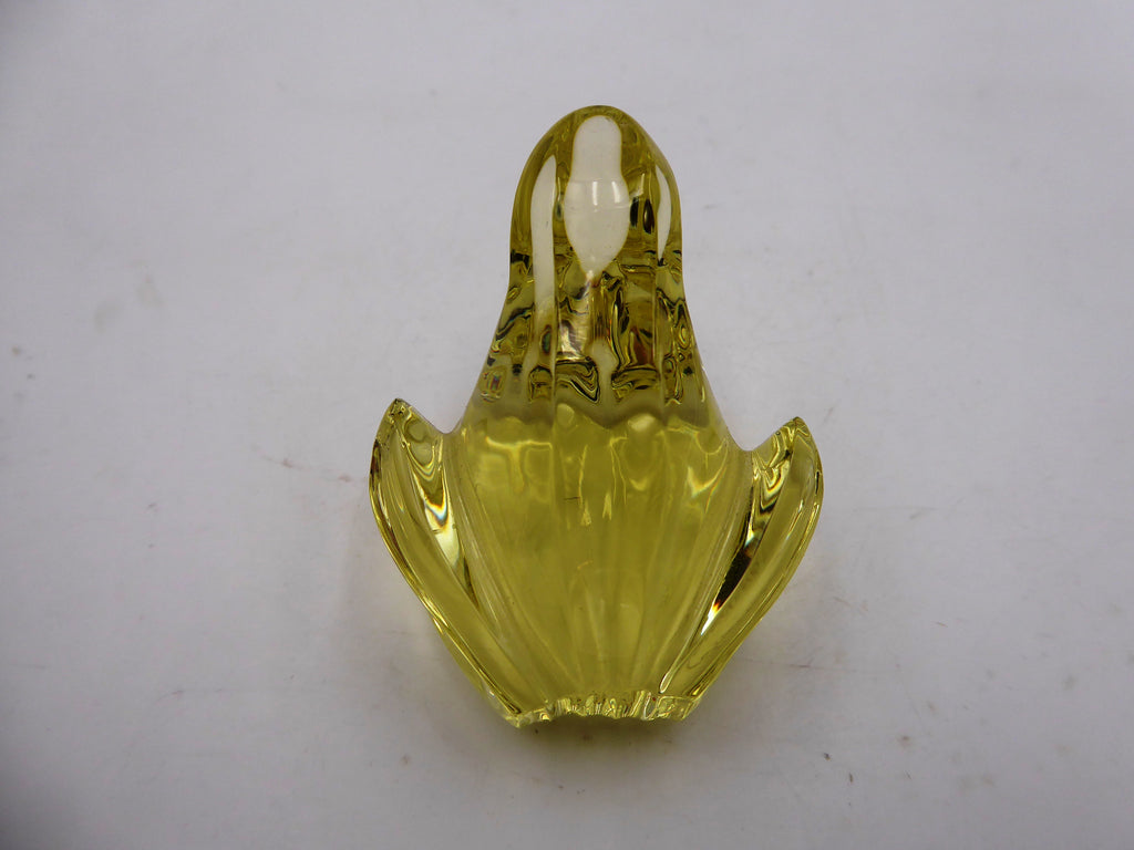 Grenouille en cristal jaune signée BACCARAT