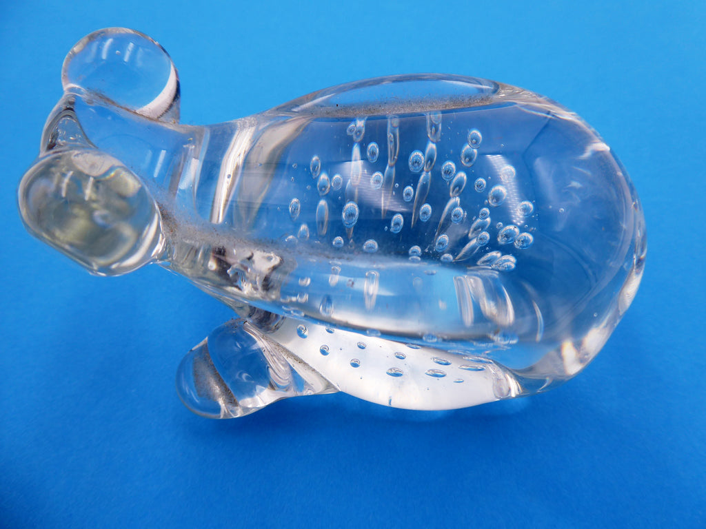 Grenouille en verre avec bulles