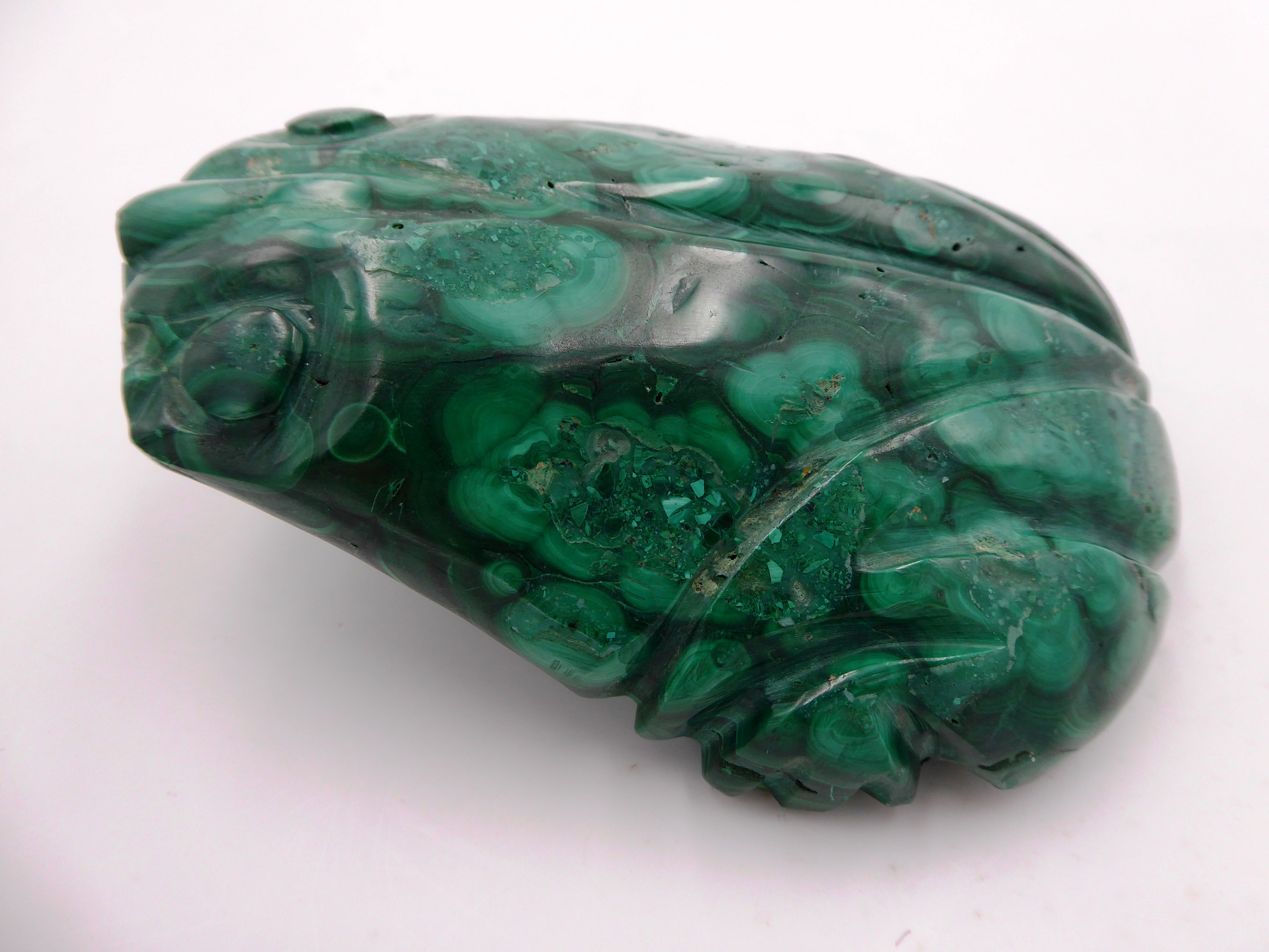 Grosse grenouille en malachite