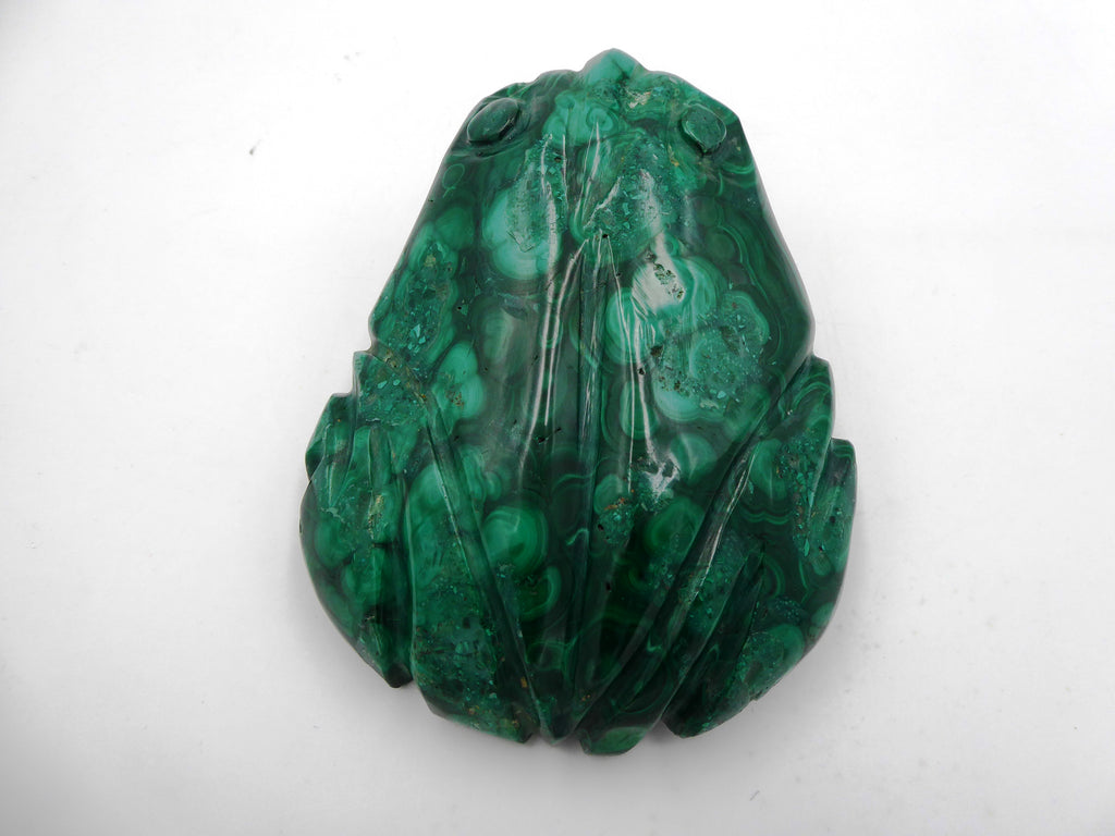 Grosse grenouille en malachite