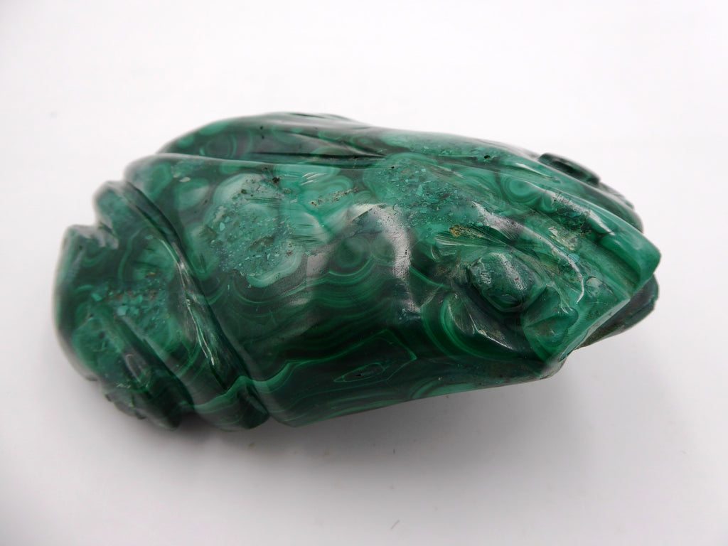 Grosse grenouille en malachite