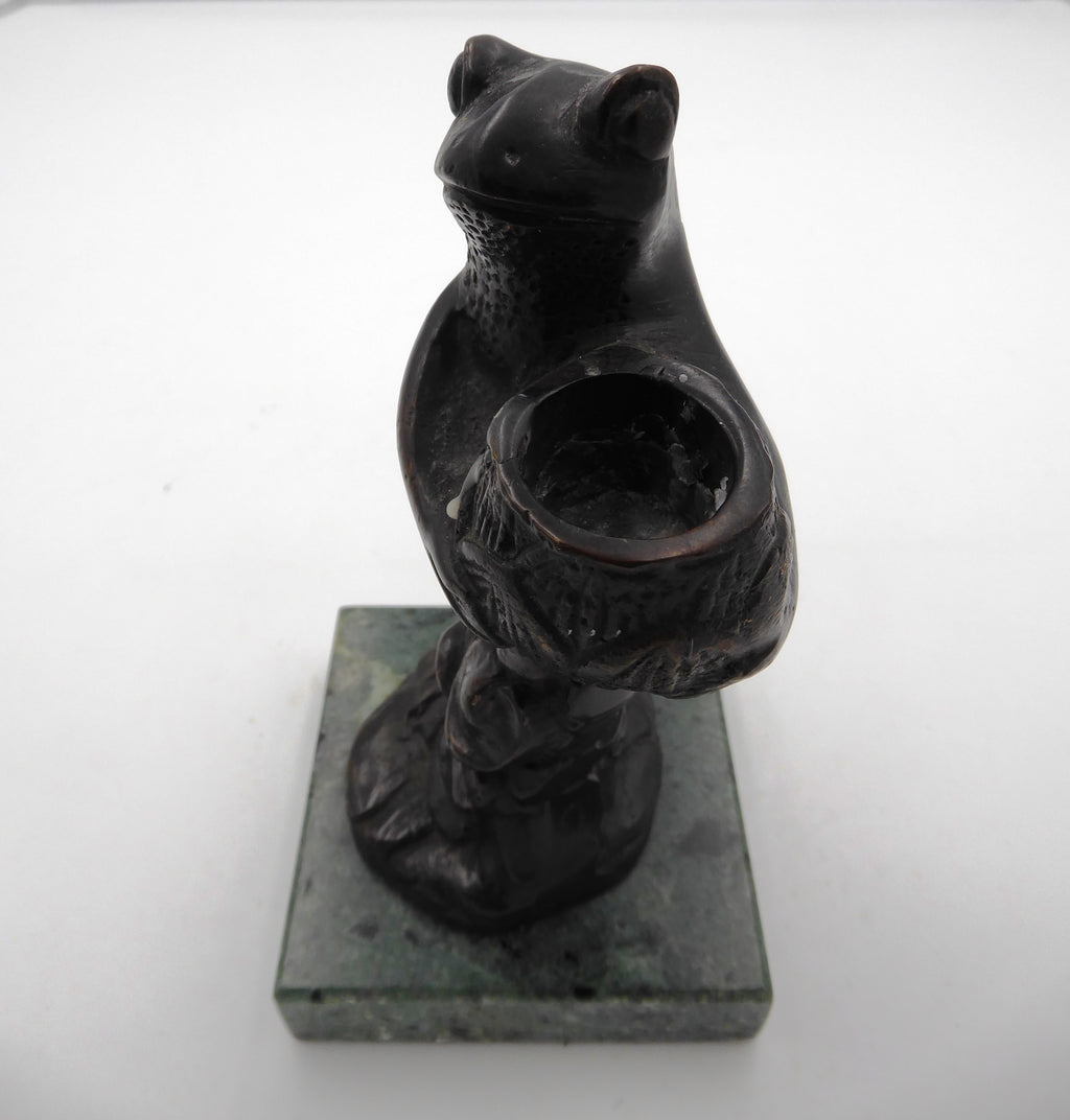 Statue bronze (Bougeoir) sur marbre vert