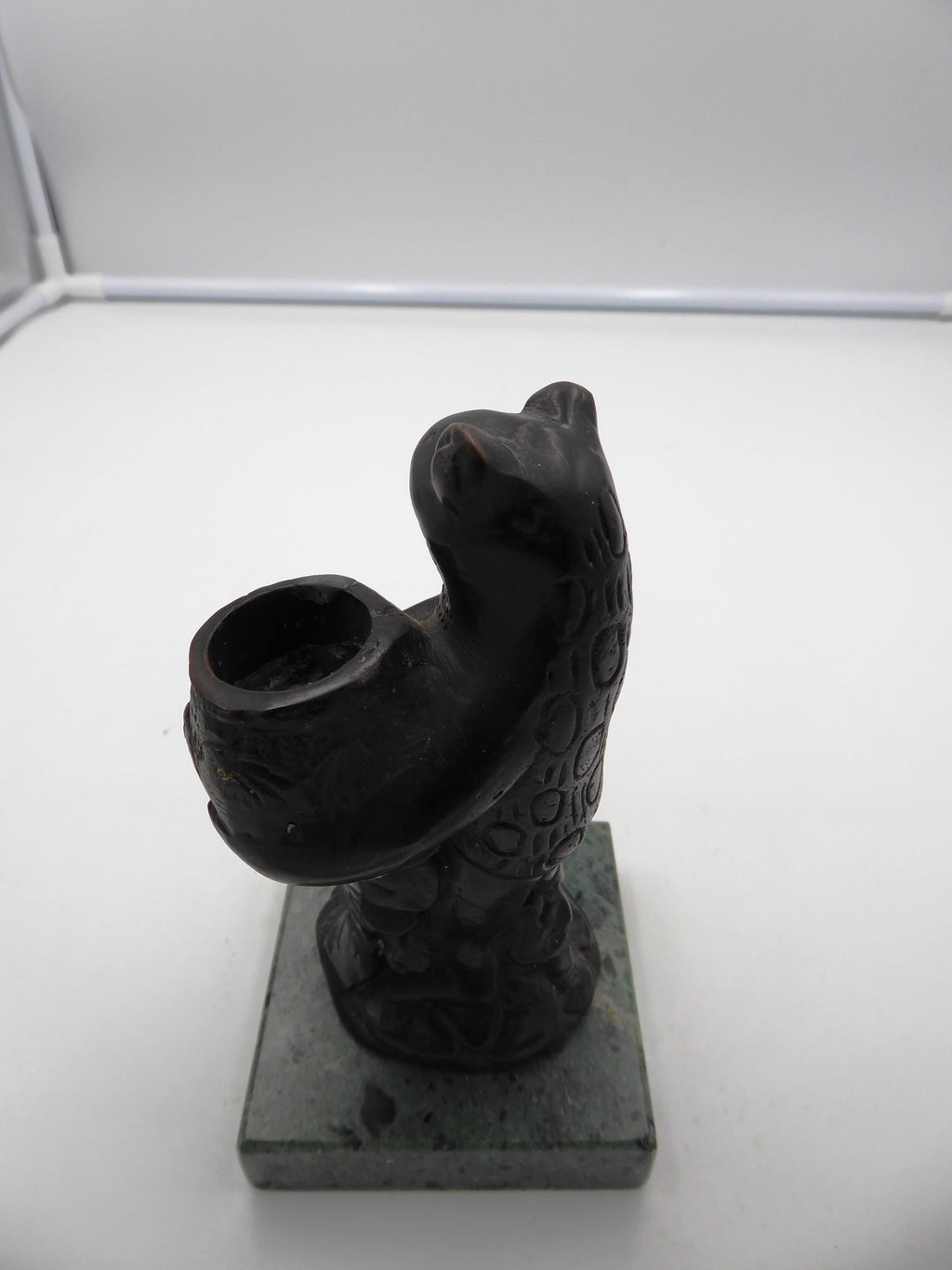 Statue bronze (Bougeoir) sur marbre vert
