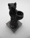 Statue bronze (Bougeoir) sur marbre vert