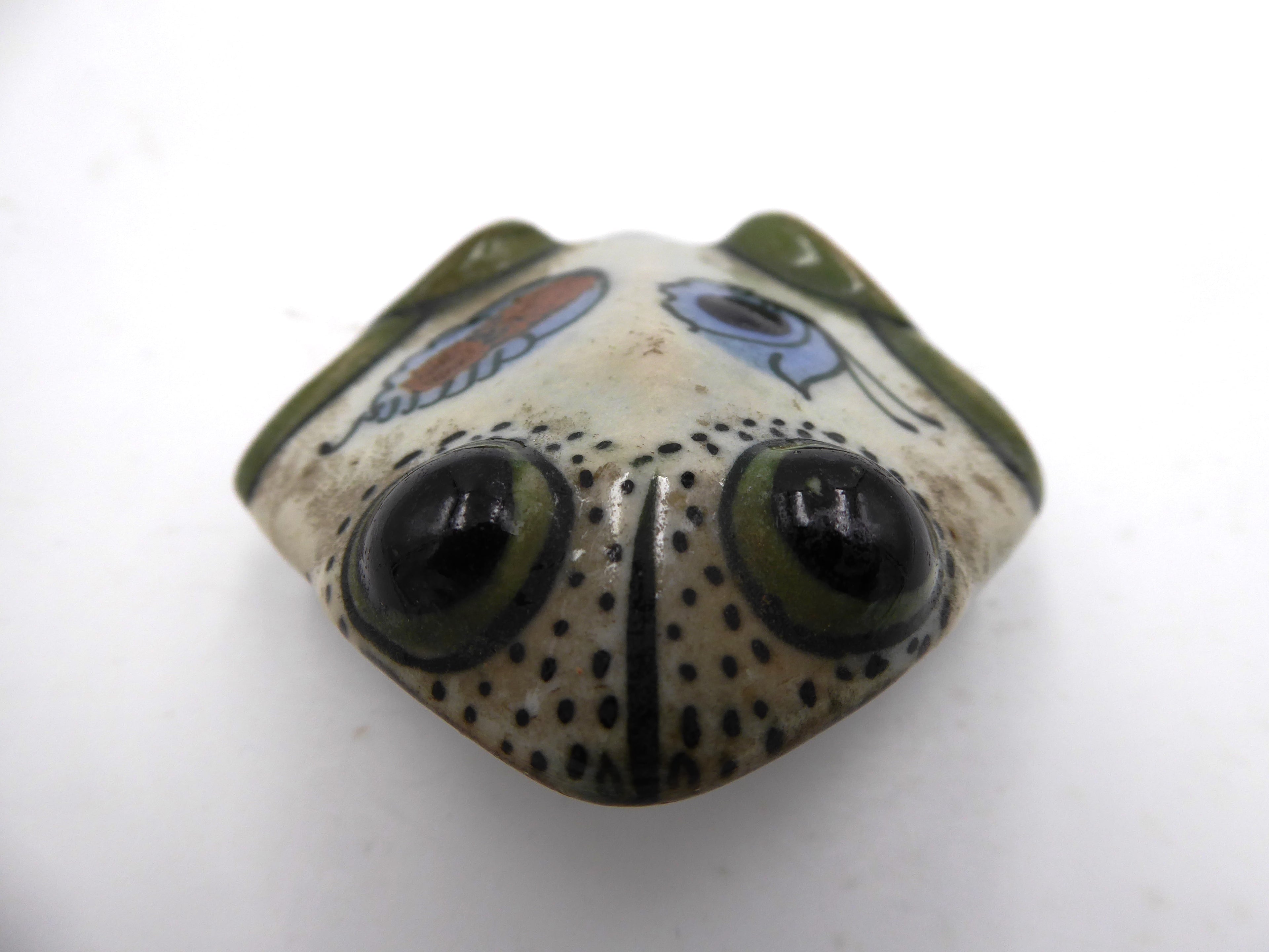Belle petite grenouille plate peinte à la main