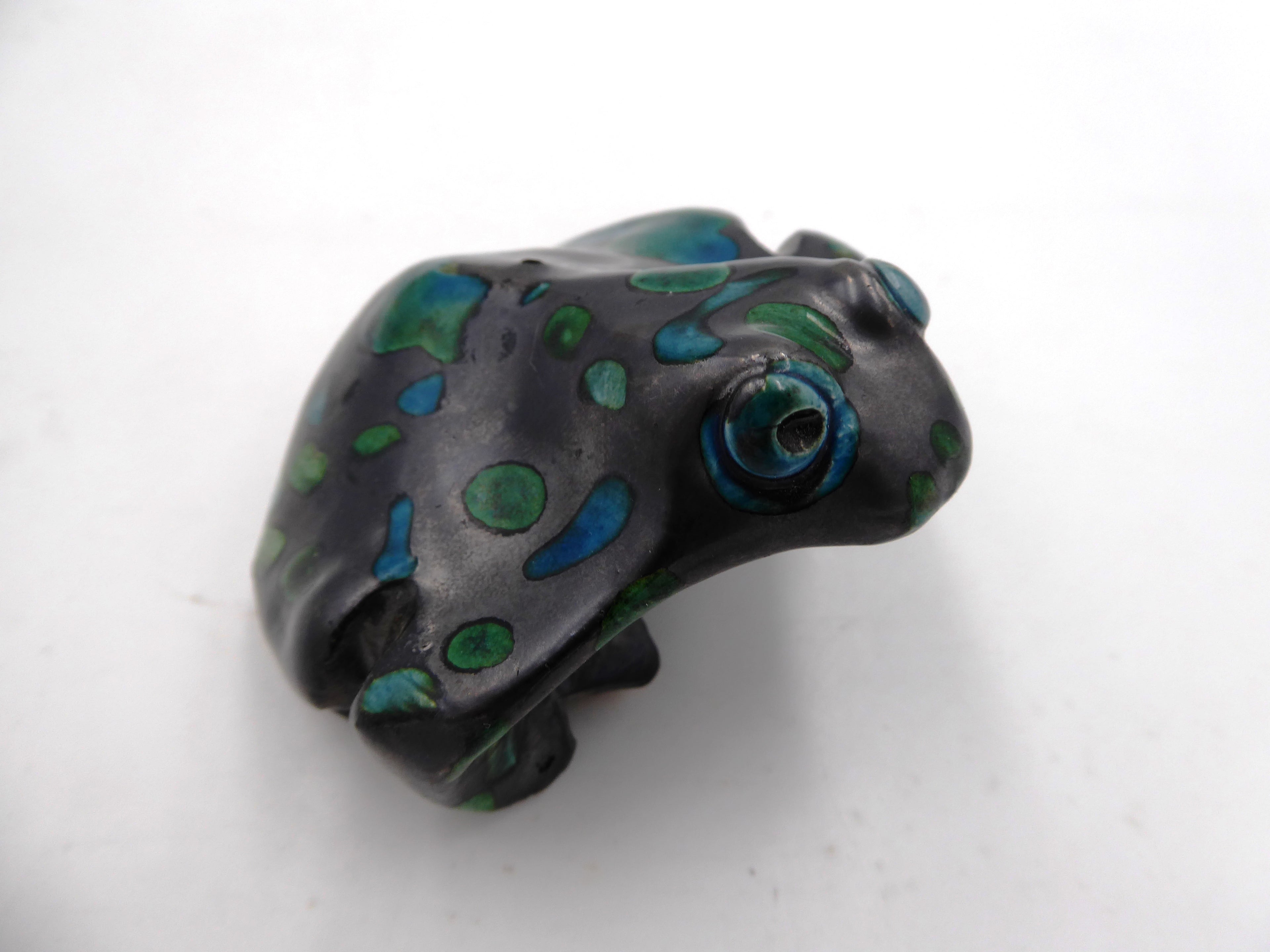 Grenouille noire à décor vernissé