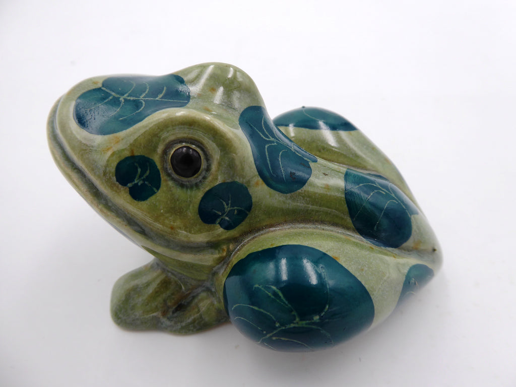 Grenouille en céramique décor floral