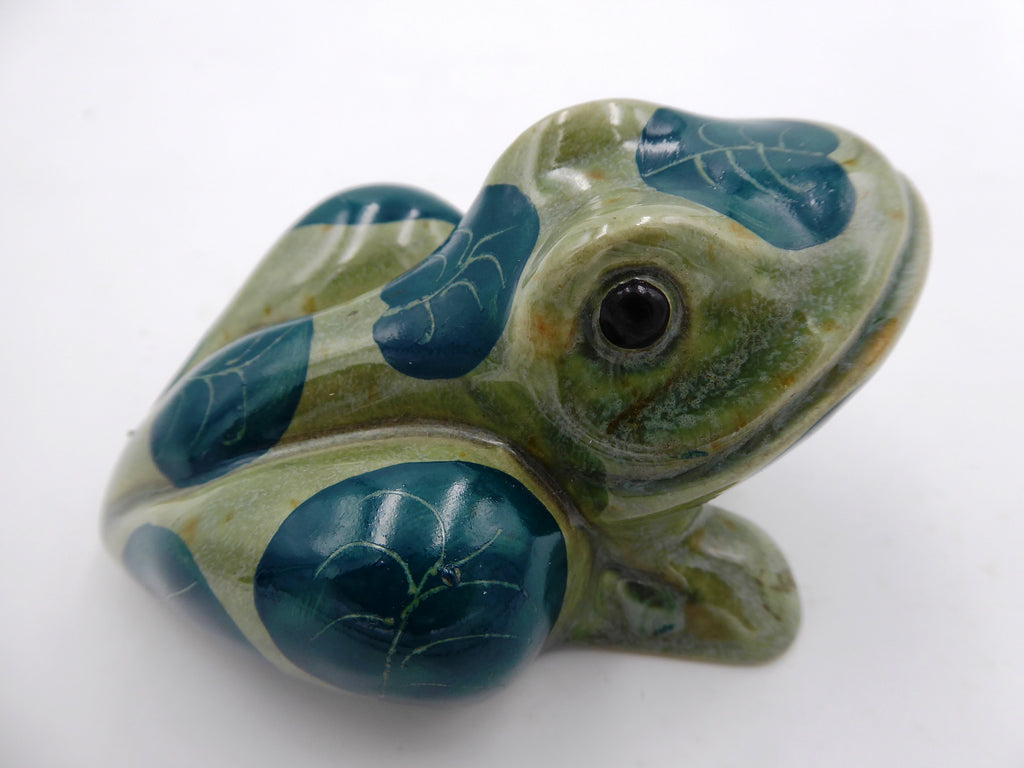Grenouille en céramique décor floral