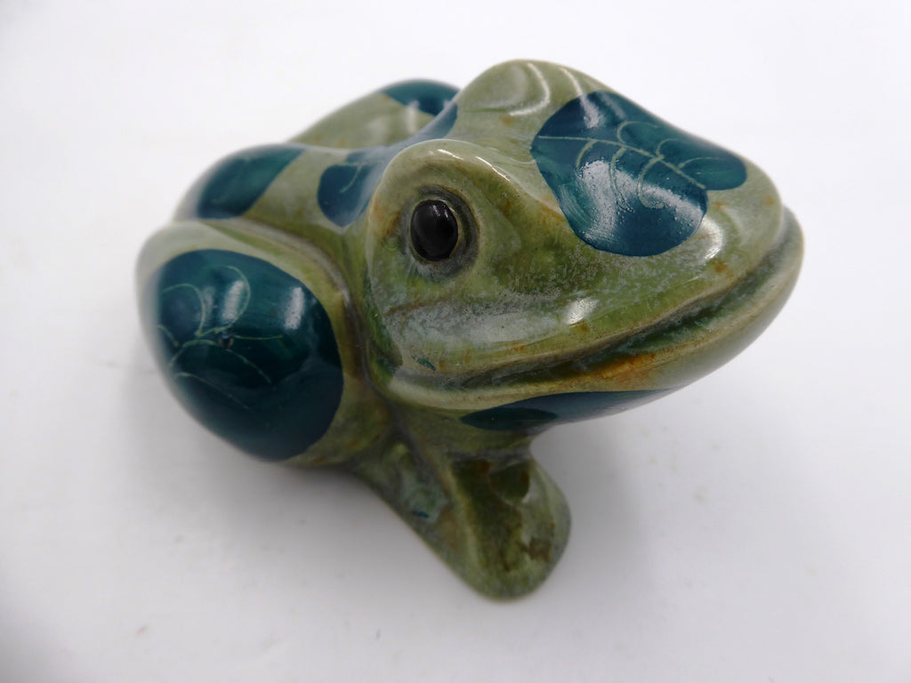 Grenouille en céramique décor floral