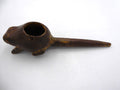 Ancienne pipe en terre cuite peinte en marron