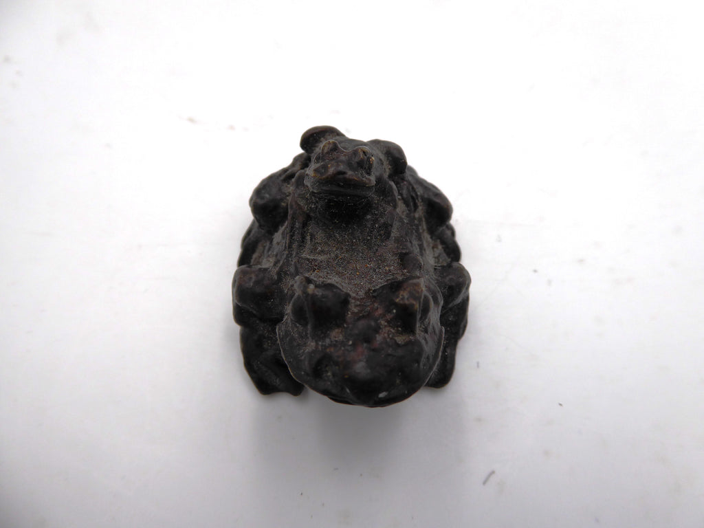 Petite grenouille et son bébé en laiton noirci